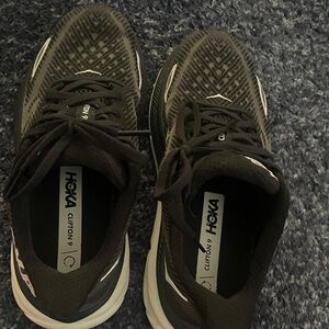 Hoka Men's Black and White Athletic Shoes